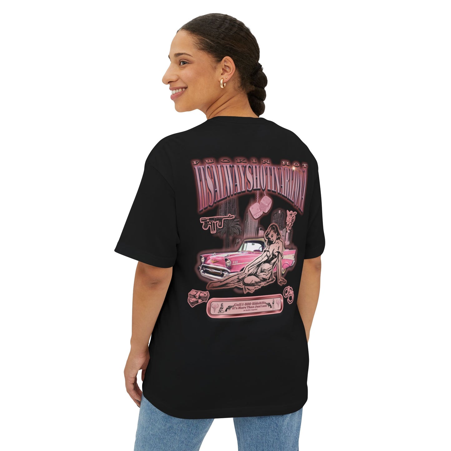 1(800)-Ride & Die (Rose Gold) Unisex OVERSIZED Boxy Tee