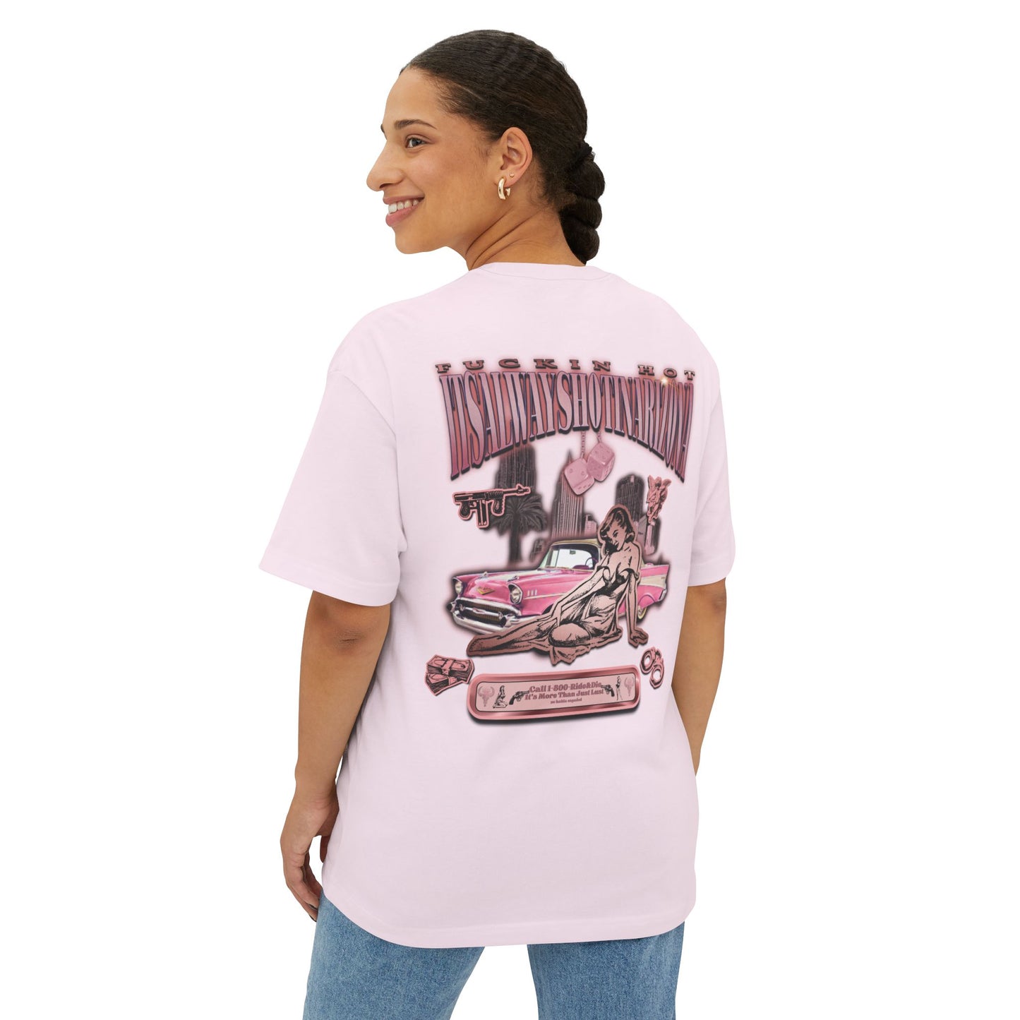 1(800)-Ride & Die (Rose Gold) Unisex OVERSIZED Boxy Tee