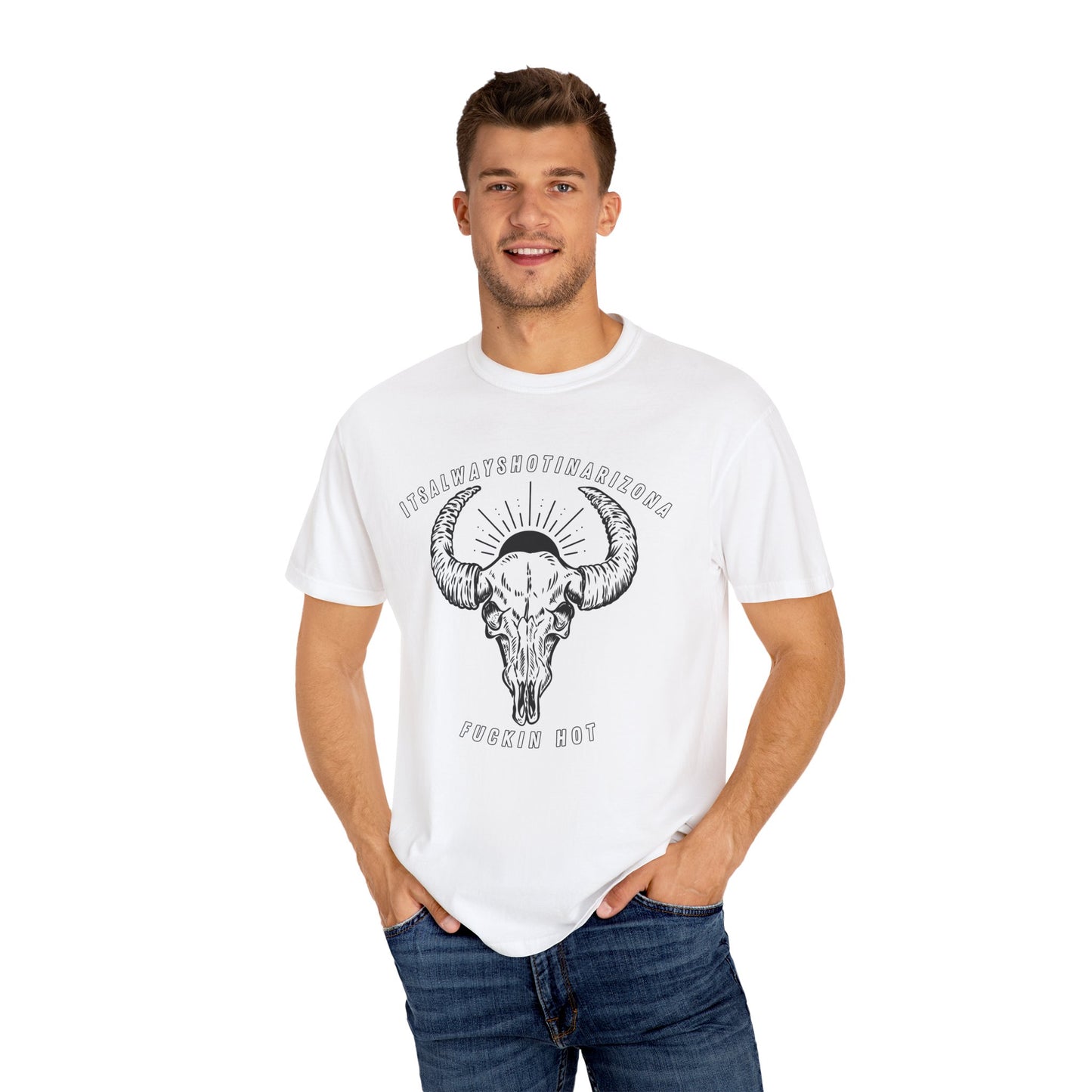 B/W Logo Unisex Garment-Dyed T-shirt