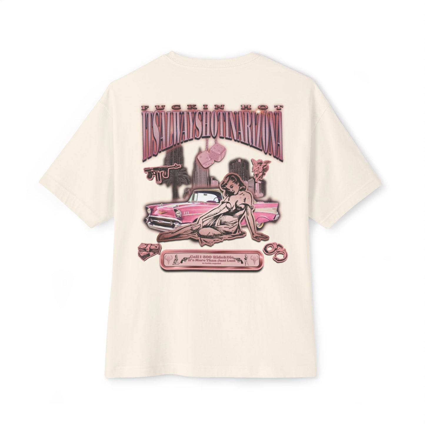 1(800)-Ride & Die (Rose Gold) Unisex OVERSIZED Boxy Tee