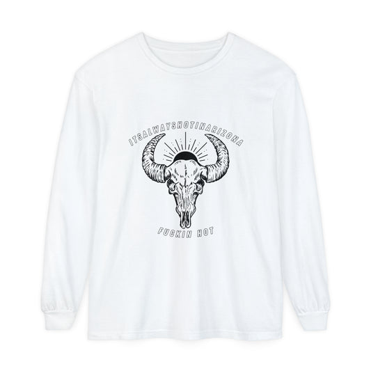 B/W Logo Unisex Garment-dyed Long Sleeve T-Shirt