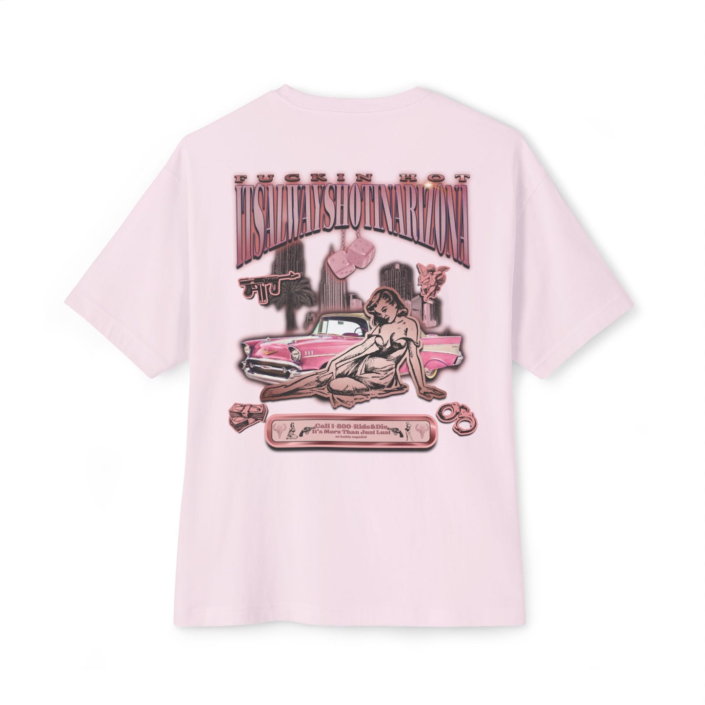1(800)-Ride & Die (Rose Gold) Unisex OVERSIZED Boxy Tee