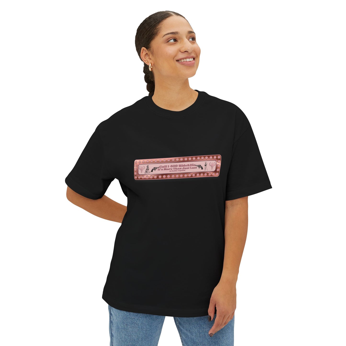 1(800)-Ride & Die (Rose Gold) Unisex OVERSIZED Boxy Tee