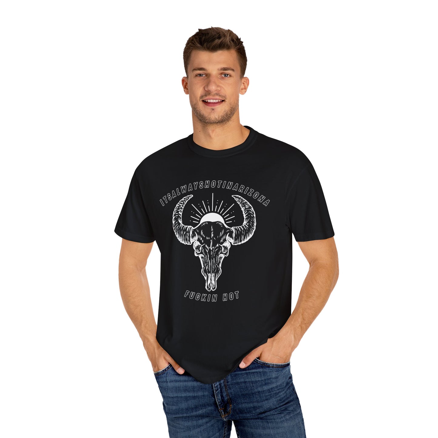 B/W Logo Unisex Garment-Dyed T-shirt