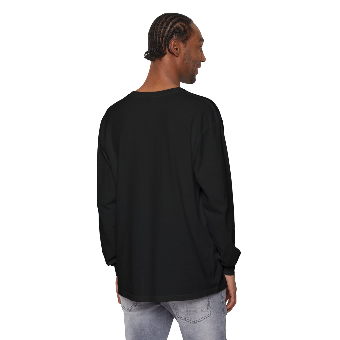 B/W Logo Unisex Garment-dyed Long Sleeve T-Shirt
